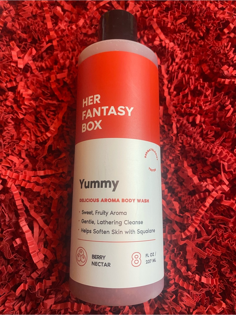 Her Fantasy Box Yummy Berry Nectar Body Wash - Red & White Bottle